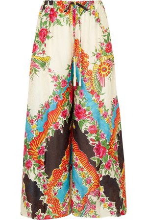 Gucci | Floral-print satin-jacquard wide-leg pants | NET-A-PORTER.COM