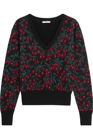 Chloé | Wool-blend jacquard sweater | NET-A-PORTER.COM