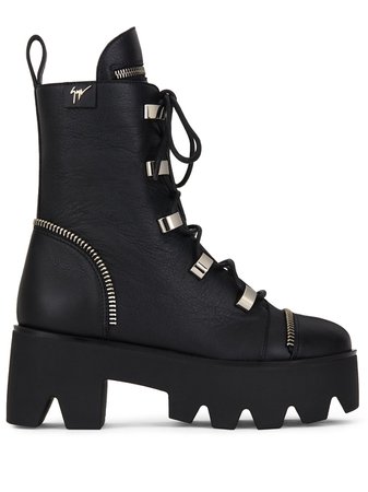 Shop Giuseppe Zanotti chunky sole combat boots with Express Delivery - FARFETCH