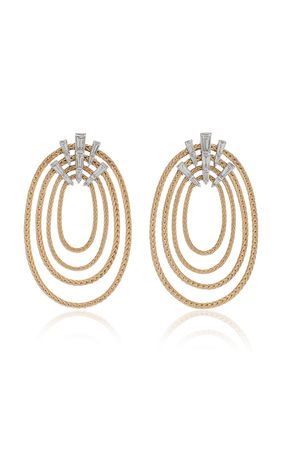 Together 18k Yellow And White Gold Diamond Earrings By Nikos Koulis | Moda Operandi