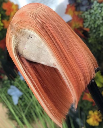 orange and blonde lace wig