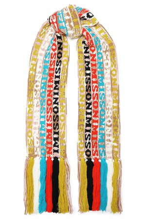 Multicolor Fringed intarsia wool-blend scarf | Sale up to 70% off | THE OUTNET | MISSONI | THE OUTNET
