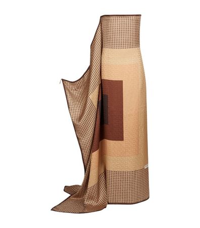 Womens Balmain brown Silk Monogram Maxi Dress | Harrods # {CountryCode}