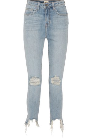 L'Agence | The High Line cropped distressed high-rise skinny jeans | NET-A-PORTER.COM
