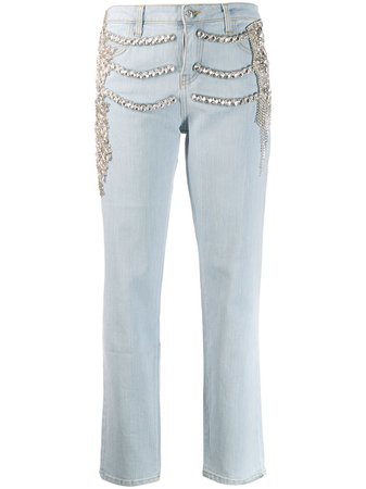 Philipp Plein crystal embellished Boyfriend jeans