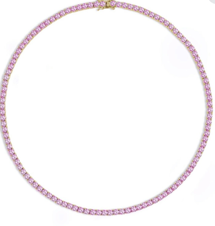 tennis necklace pink