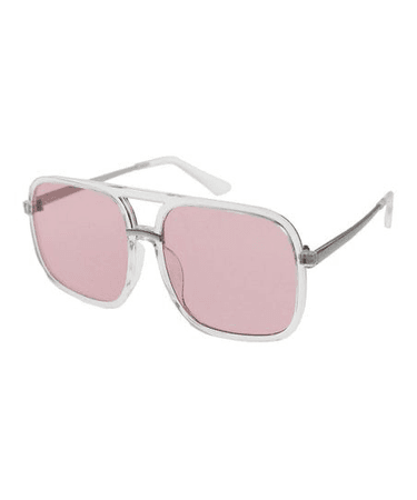 pink white glasses