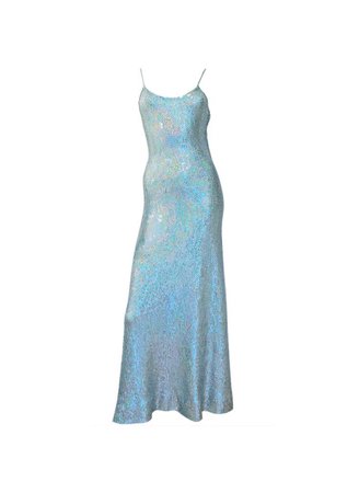 blue glitter sparkle long maxi dress gown spaghetti Y2k