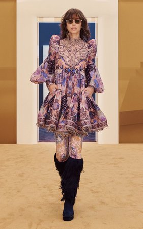 Celestial Swirl Silk-Linen Mini Dress By Zimmermann | Moda Operandi