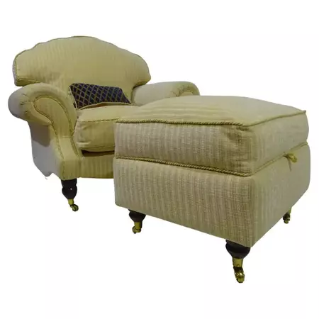 Retro Armchair and Footstool For Sale at 1stDibs