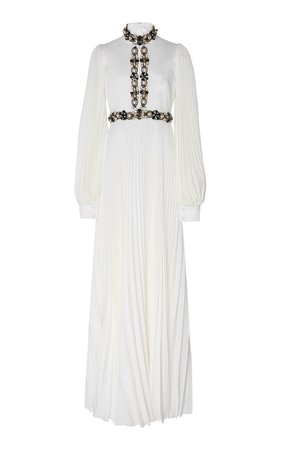 Embellished Plissé-Silk Gown by Andrew Gn | Moda Operandi