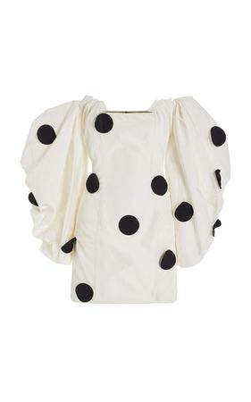 Puff-Sleeve Off-The-Shoulder Dot-Embellished Taffeta Mini Dress By Jacquemus | Moda Operandi