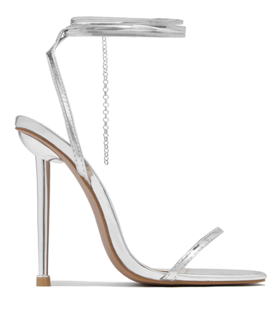 silver sandal heel