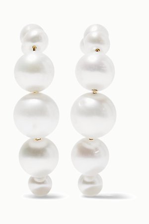 Gold Pearl earrings | Saskia Diez | NET-A-PORTER