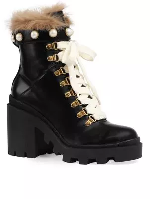 Gucci Trip Leather Ankle Boots