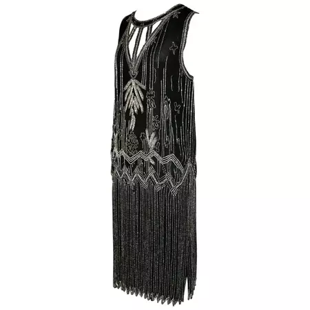 Art Deco 'Flapper' Beaded Cocktail Dress For Sale at 1stDibs