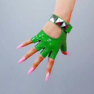 green leather fingerless gloves - Google Search