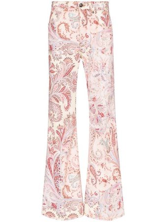Etro Paisley Pattern Wide Leg Jeans 137059834 Pink | Farfetch