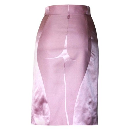 Yves Saint Laurent Rive Gauche by Tom Ford SS 2003 Pink Derriere Skirt For Sale at 1stDibs