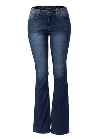 Design by Olivia Women's Sexy Stylish Flare Bell Bottom Slim Bootcut Jean at Amazon Women's Jeans store