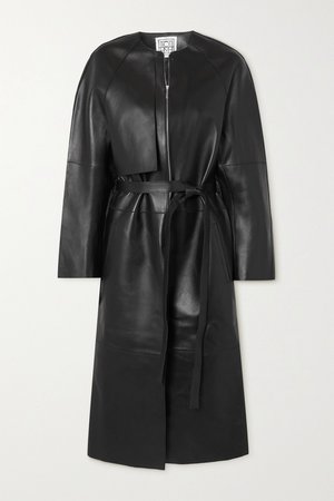 Black Leather trench coat | Totême | NET-A-PORTER