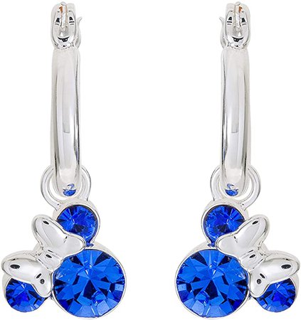 Amazon.com: Disney Minnie Mouse Silver Plate Brass Crystal Birthstone Hoop Earrings: September
