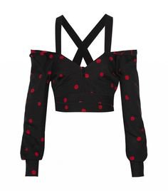 black dotted red top