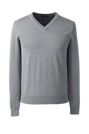 School Uniform Men's Cotton Modal V-neck Sweater | Lands' End