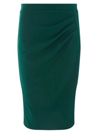 **Green Ruched Pencil Skirt | Dorothy Perkins