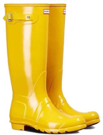 Hunter Wellies Women’s Original Tall Gloss Yellow Boots