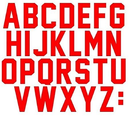 Amazon.com: 2 Inch Iron On Letters Total 78 Pieces Triple A to Z Iron On Transfer Letters for Sport Jerseys T Shirts Team Name (red)