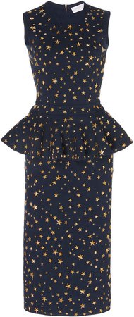 Michael Kors Collection Embellished Jersey Peplum Dress Size: S