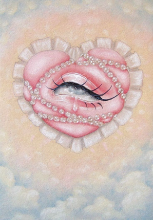 eye painting pink and pearl art