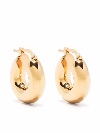 Shop Jil Sander rounded hoop earrings with Express Delivery - FARFETCH