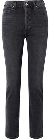 Olivia High-rise Slim-leg Jeans - Charcoal