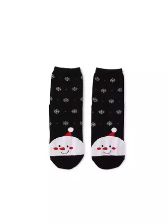 Christmas Snowman&Snowflakes Socks - Cider