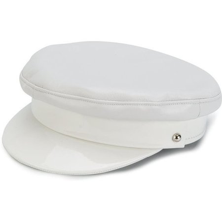 white leather hat