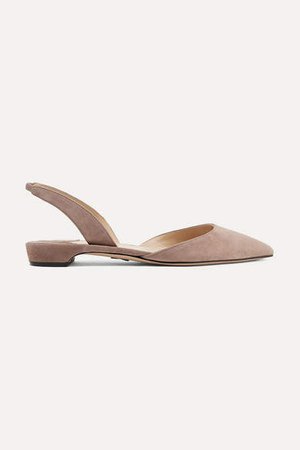 Rhea Suede Point-toe Flats - Taupe