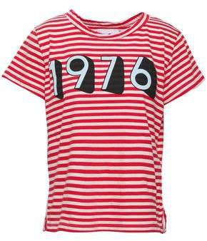 Printed Striped Cotton-jersey T-shirt
