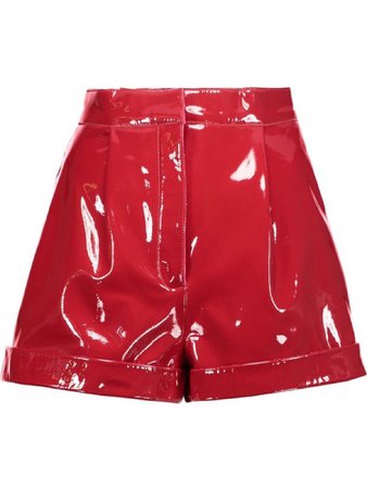 Red latex shorts