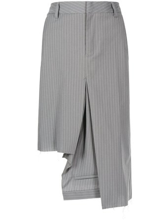MM6 Maison Margiela Asymmetrical Pinstripe Skirt - Farfetch