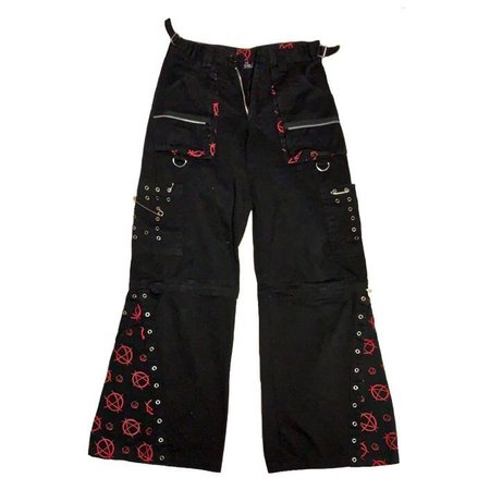 dead threads red anarchy symbol mall goth pants
