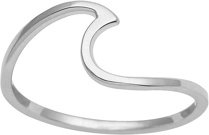925 Sterling Silver Wave Surf Ocean Ring: Amazon.co.uk: Jewellery