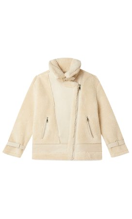 Ecru Double-faced teddy jacket - Women's Just in | Stradivarius United States