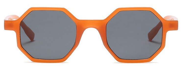 Vintage Orange Hexagonal Sunglasses