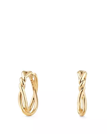 David Yurman Continuance Knot Hoop Earrings in 18K Gold