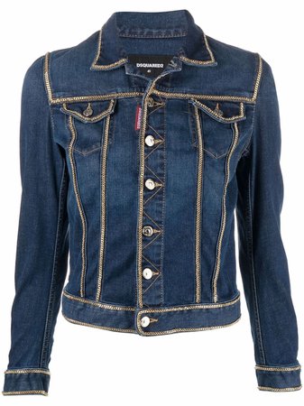 Dsquared2 chain-detailed Cropped Denim Jacket - Farfetch