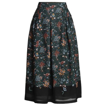 Emily Lovelock Floral Pleated Skirt