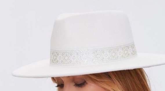 white brim hat accessories
