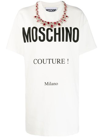 Moschino Printed Logo T-shirt Dress - Farfetch